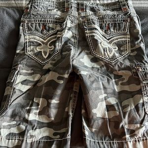 Mens Rock Revival Camo Shorts